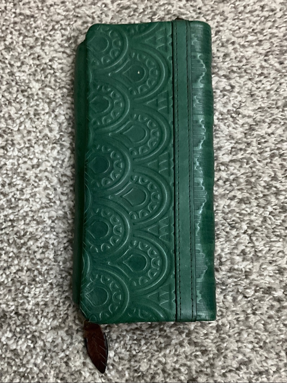Lucky Brand Green Embossed Leather Wallet